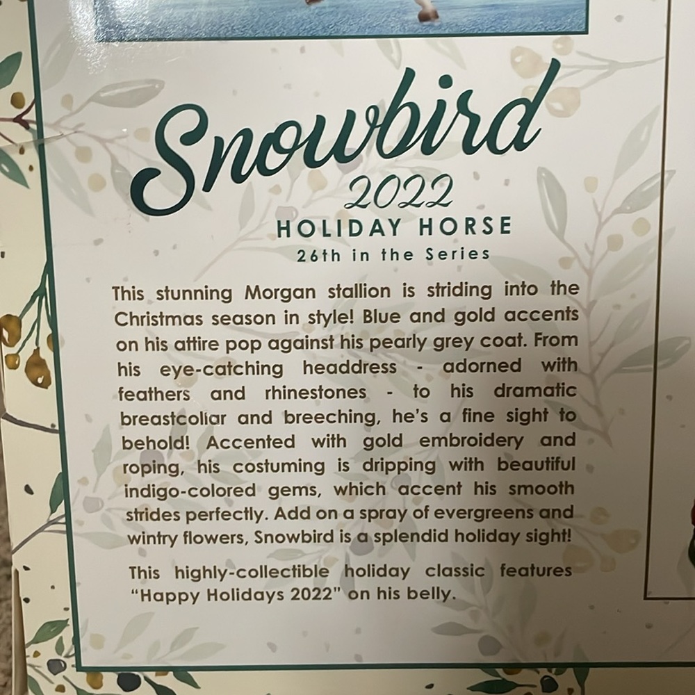2022 Breyer ‘Snowbird’ Holiday Horse - Picture 4 of 4